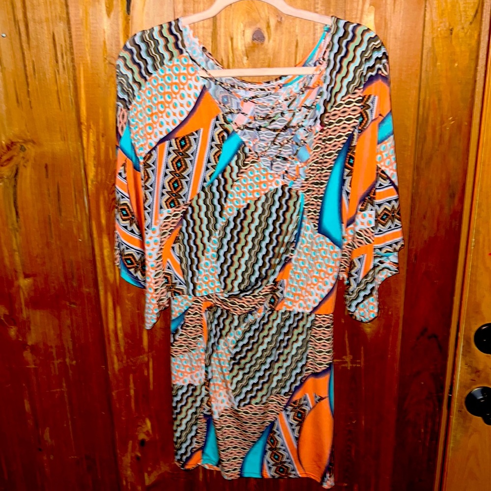 94%poly 6%spandex  Yahada size s dress